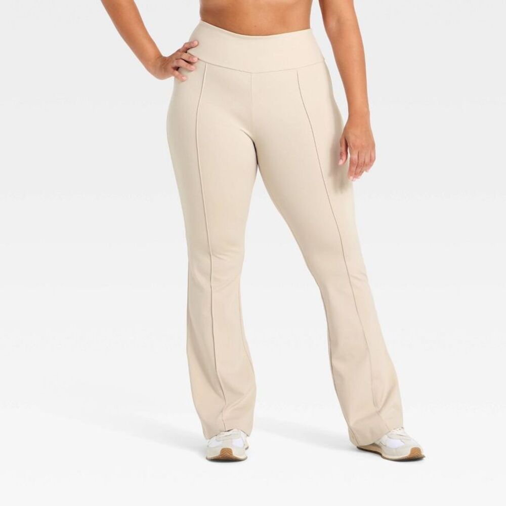 Women's High-Rise Fleece Lined Winter Flare Leggings - All In Motion Gray S - Picture 4 of 5